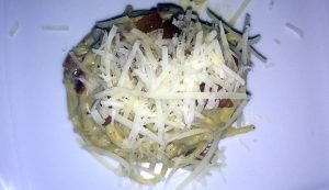 Spaghetti Carbonara. © 2017, Münzenberg Medien, Foto: Stefan Pribnow