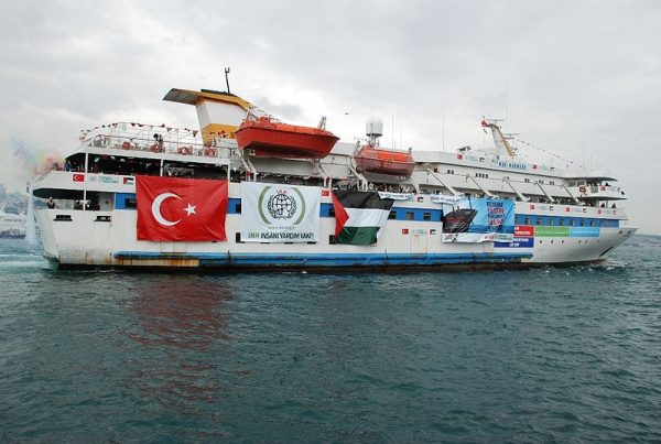 Die Mavi Marmara 2010 auf dem Weg nach Gaza.
