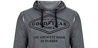 100 Prozent Baumwolle dirty washed – Über einen Kapuzenpulli mit Kängurutasche von Goodyear