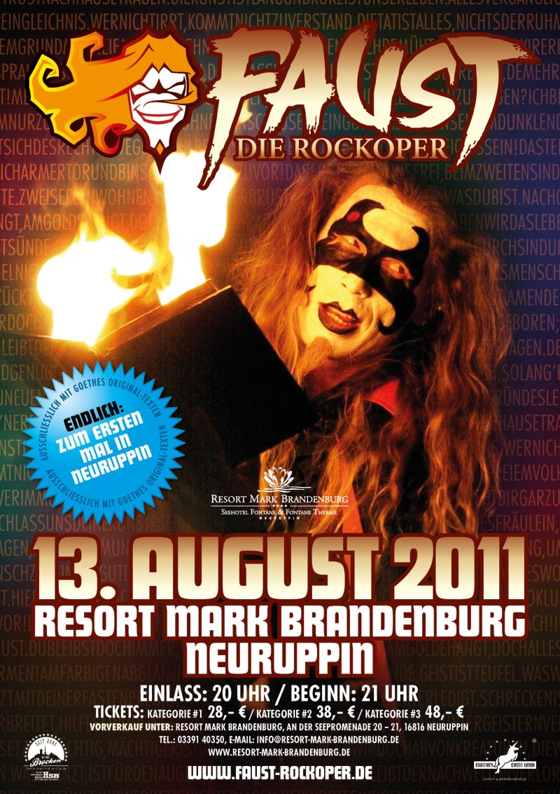 Das Plakat zur Rockoper "Faust"