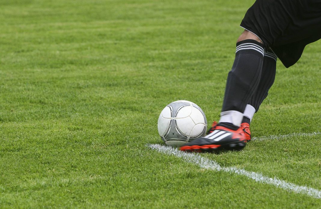 Fussball Ball Fuss Rasen QF Quelle Source Pixabay gemeinfrei CC0 Public Domain