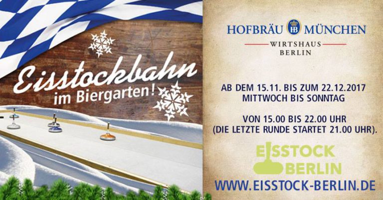 Eisstockbahn im Biergarten mitten in Berlin.