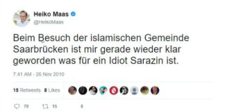 Neues NetzDG: Tweet von Heiko Maas über Thilo Sarrazin von Twitter gelöscht Heiko Maas hält Thilo Sarazin für einen Idioten.