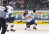 Heimspiel verloren sie haben oder Ohne Yoda habt ihr keine Chance – Rote Bullen besiegen Berliner Eisbären Eisbären Berlin versus Rote Bullen München am 15. April 2018 in Berlin.