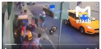 Verkehrsunfall mit Fahrerflucht in Moskau gefilmt