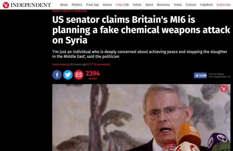 US-Politiker Richard Black wirft UK-Geheimdienst MI6 die Planung eines Chemiewaffen-Angriffs in Syrien vor