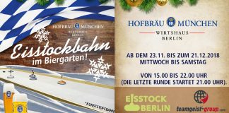 Ein wenig Winter und Sport – Eisstockschießen im Biergarten des Hofbräu München Wirtshaus Berlin