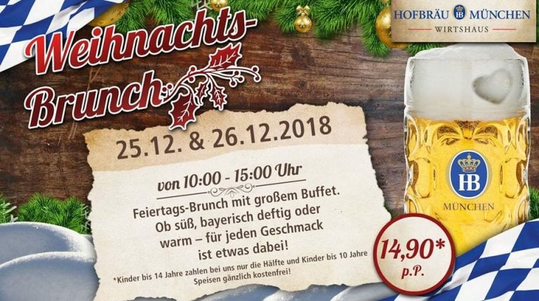 Weihnachtsbrunch 2018 im Hofbräu München Wirtshaus Berlin