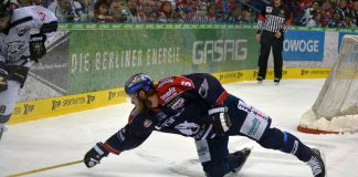 Auswärtssieg beim Tabellenführer – Florian Busch sorgt mit seinem Tor in letzter Minuten für den Sieg der Berliner Eisbären bei den Adlern in Mannheim Florian Busch