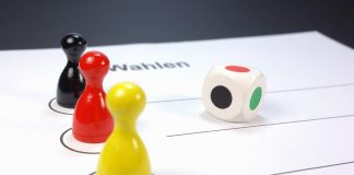 Die Sonntagsfrage oder Schwarz vor Olivgrün, Rosarot, Blau, Dunkelrot, Gelb und Grau im „Sonntagstrend“