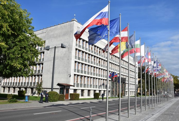 Das Parlament in Laibach, Ljubljana, für Slowenien.