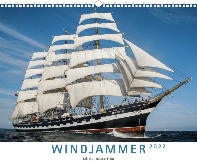 Jammerschade, sich den großformatigen Wandkalender „Windjammer 2022“ nicht an den Nagel zu hängen