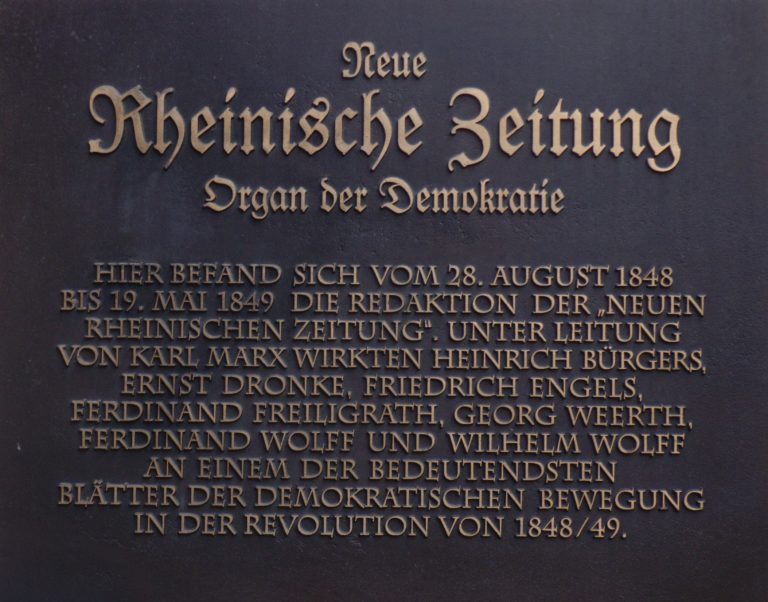 Die Neue Rheinische Zeitung: „Organ der Demokratie“ in der deutschen Revolution 1848/49 – Am 19. Mai 1849 erschien ihre letzte Ausgabe