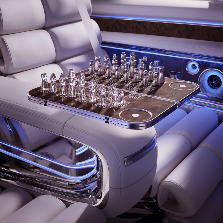 Schach in Shanghai beziehungsweise in einer Großraumlimousine von Mercedes-Benz