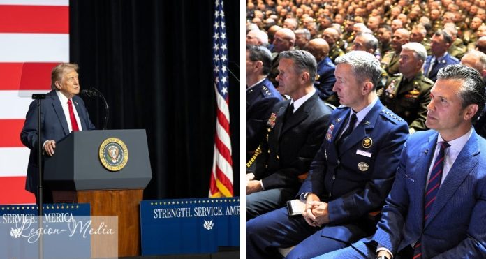 Oberbefehlshaber Donald Trump, Kriegsminister Peter Hegseth und deren Generale. © Tass / Legion-media.ru