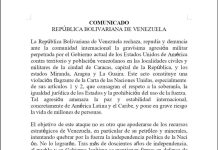 Dokumentation: „COMUNICADO REPÚBLICA BOLIVARIANA DE VENEZUELA“