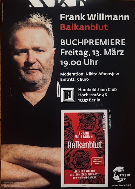 Buchpremiere! Frank Willmann liest aus seinem Werk "Balkanblut". © Klett-Cotta Verlag J.G. Cotta sche Buchhandlung Nachfolger GmbH