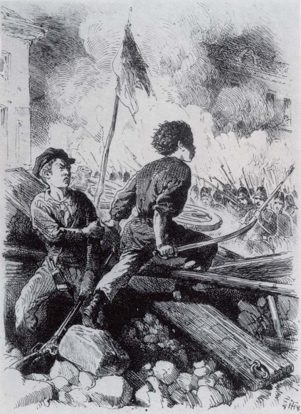 Berliner Barrikadenkampf 1848.